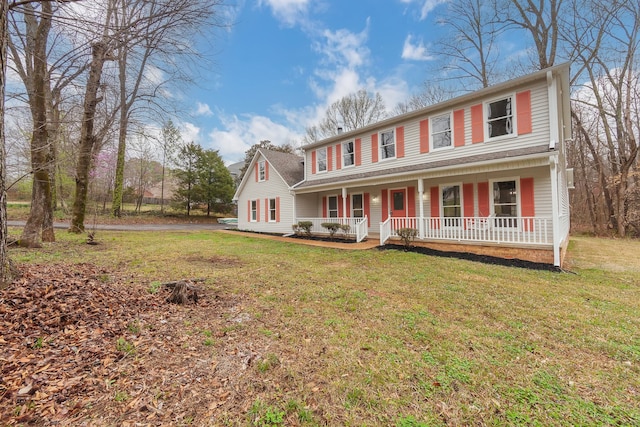 colonial house with a front lawn