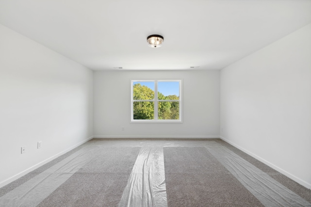 spare room featuring light carpet