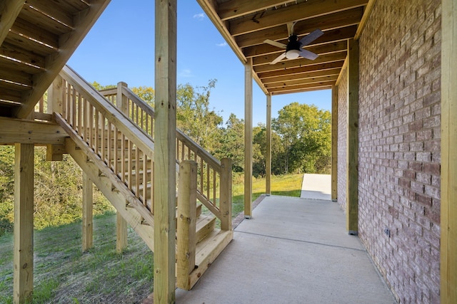 view of patio with ceiling fan