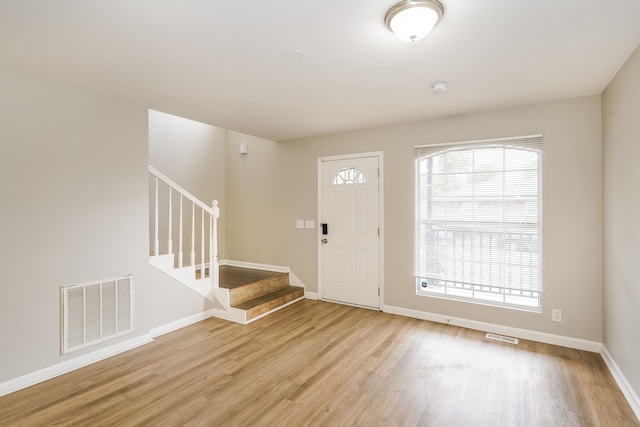 entrance foyer featuring light hardwood / wood-style flooring