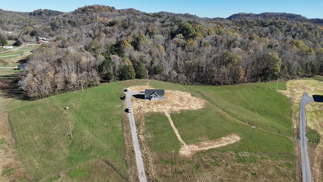 drone / aerial view with a rural view