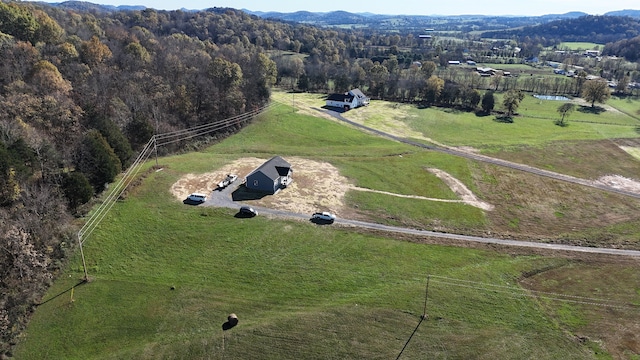 drone / aerial view featuring a rural view