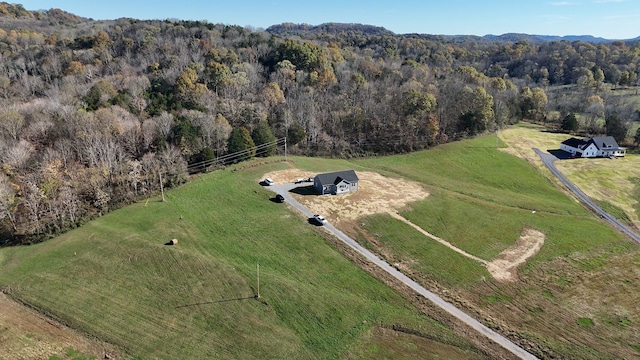 aerial view featuring a rural view