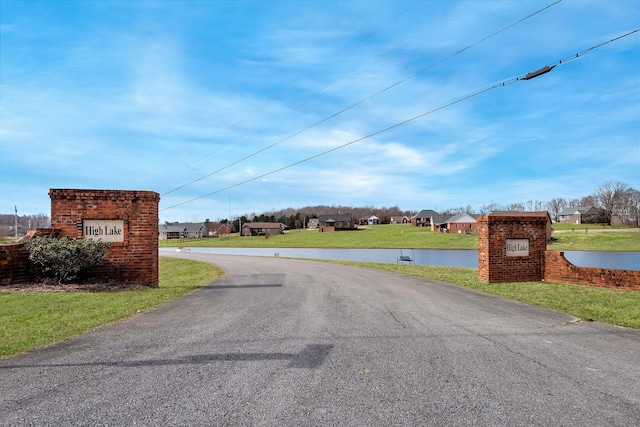 view of street featuring a water view