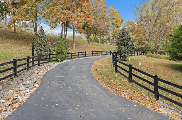 exterior space with a rural view