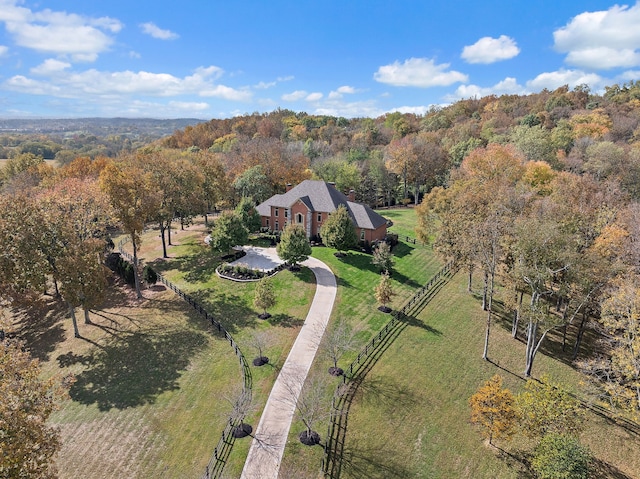 drone / aerial view with a rural view