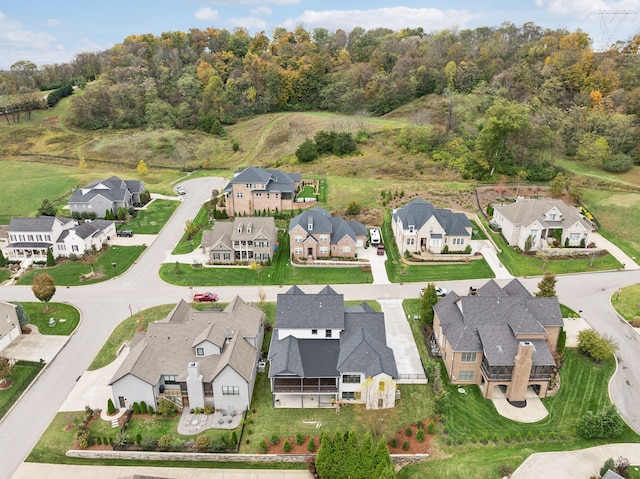 aerial view with a residential view