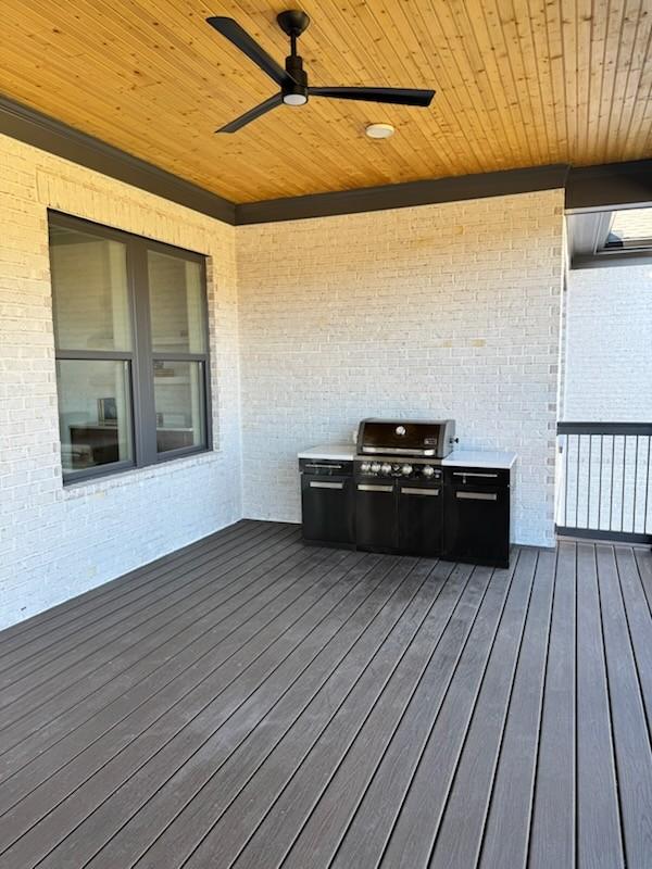 deck with area for grilling