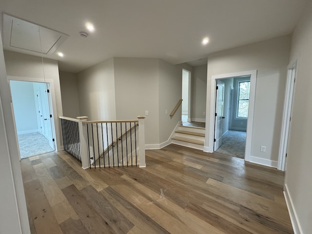 hallway featuring hardwood / wood-style floors