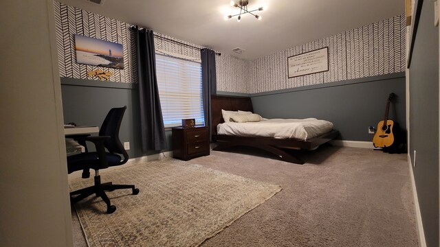 bedroom with carpet floors