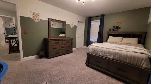 view of carpeted bedroom