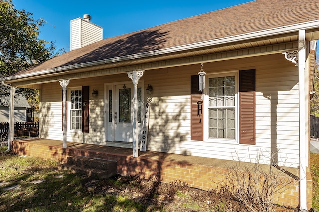 entrance to property with a porch