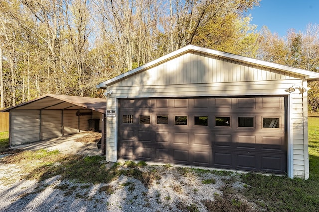 garage with a carport