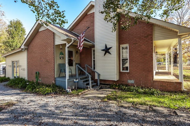 view of property with a porch