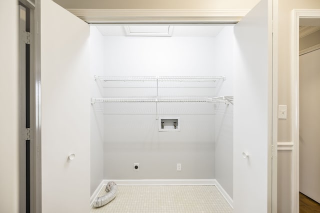 washroom with washer hookup, tile patterned flooring, and hookup for an electric dryer