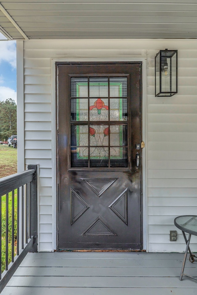 view of doorway to property