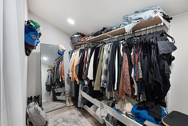 spacious closet with light wood-type flooring