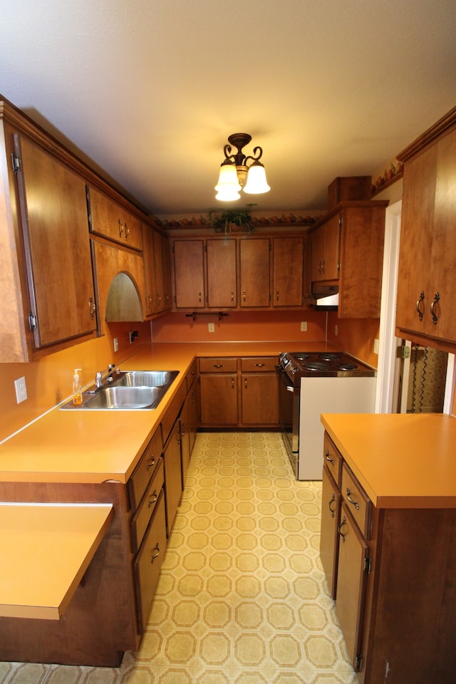 kitchen featuring sink and range with electric cooktop