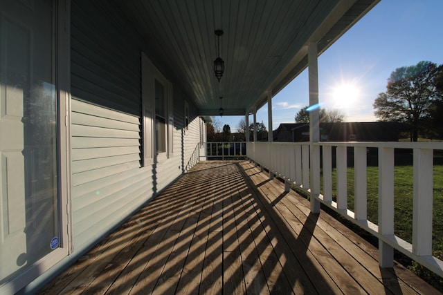 deck with a porch