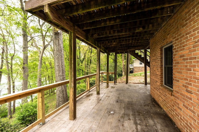 view of patio featuring a deck