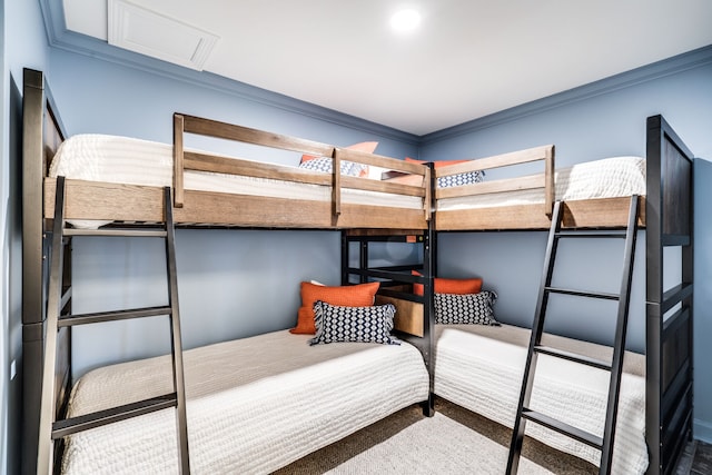 bedroom featuring crown molding