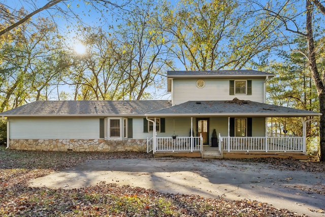 farmhouse with covered porch