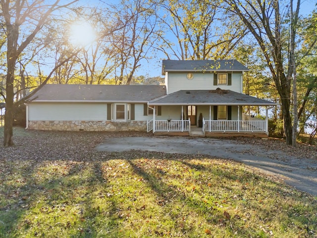 farmhouse with covered porch