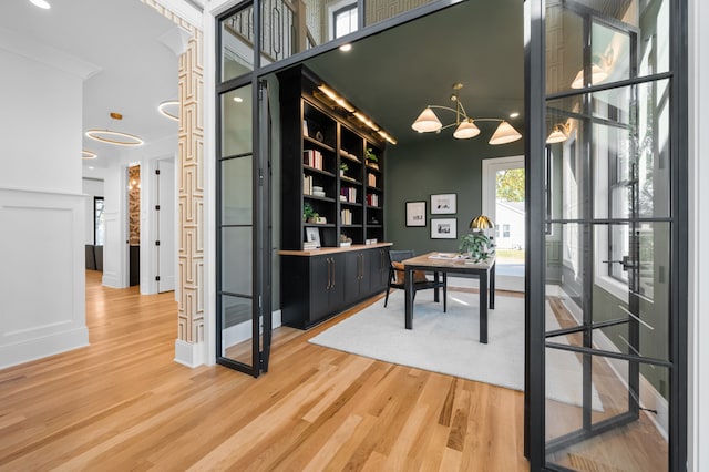 office featuring wood-type flooring