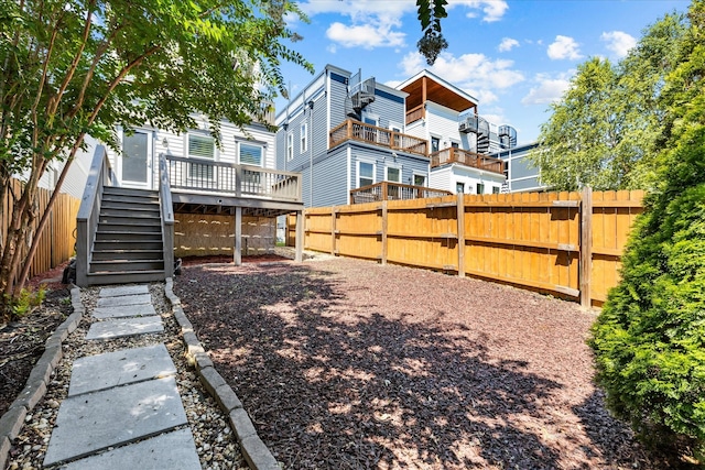 view of yard featuring a deck