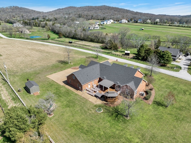 bird's eye view featuring a mountain view