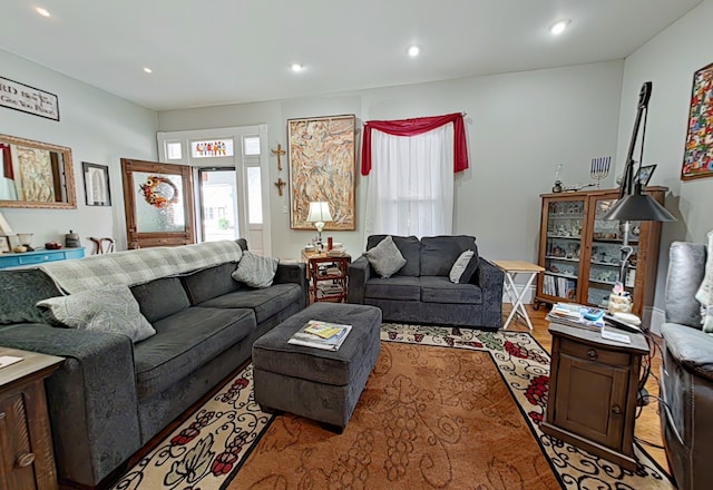 living room featuring light hardwood / wood-style floors