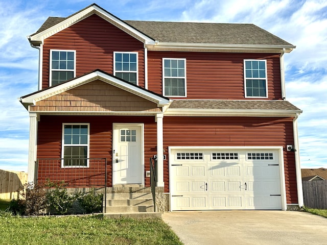 craftsman-style home featuring a garage