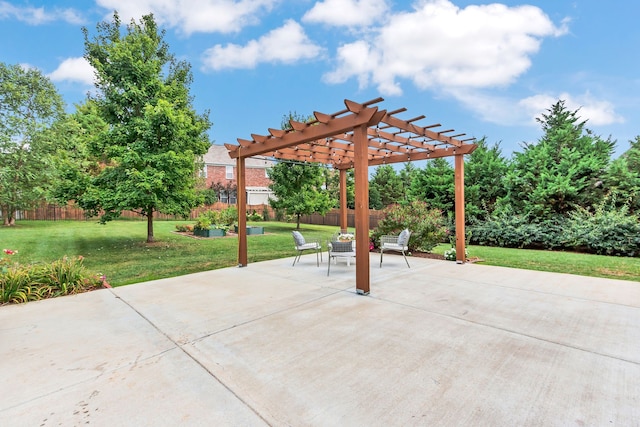 view of patio with a pergola