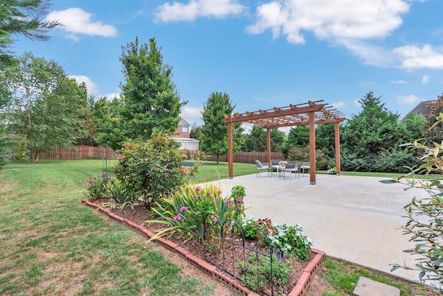 exterior space featuring a patio area and a pergola