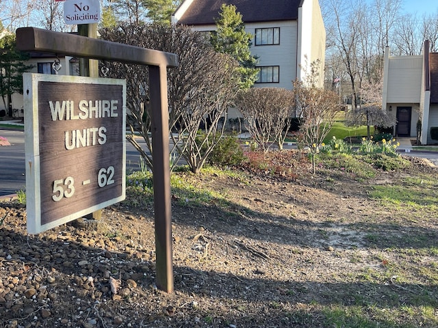 view of community sign