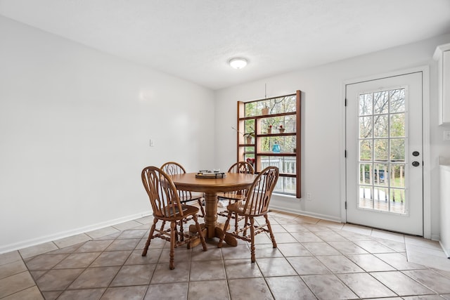 view of tiled dining area