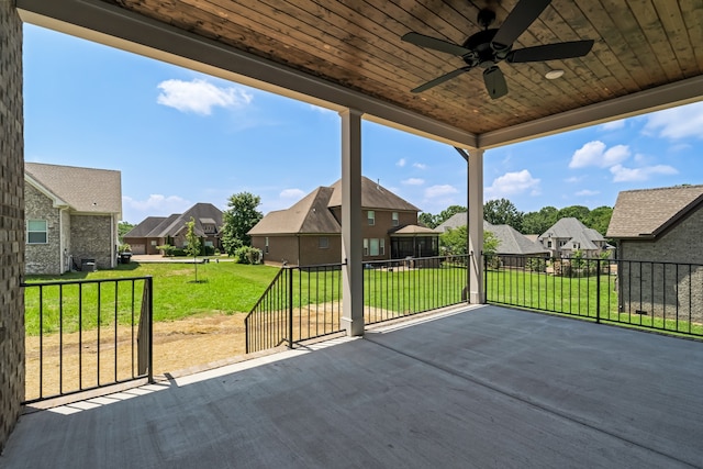 view of patio / terrace with ceiling fan