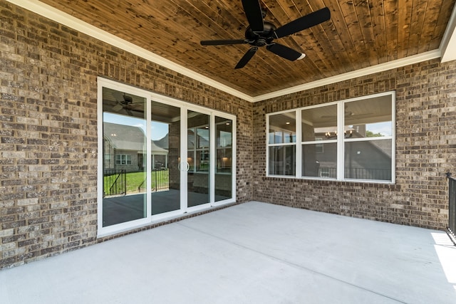 view of patio / terrace with ceiling fan