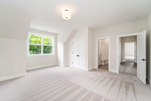 bonus room featuring light carpet