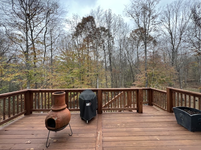 deck featuring area for grilling