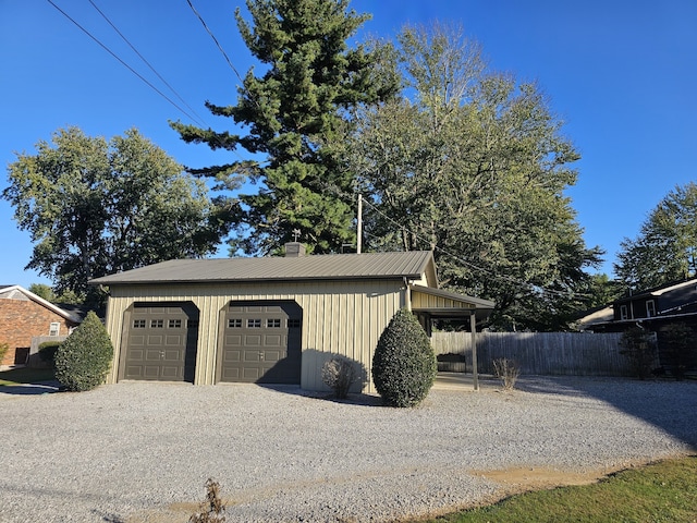 view of garage