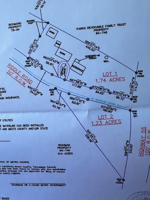 60 Riddle Rd, Shelbyville, TN 37160 - survey map / technical document