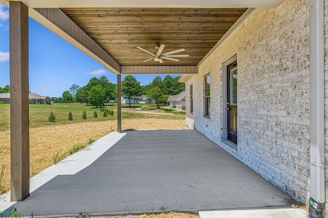 view of patio / terrace with ceiling fan