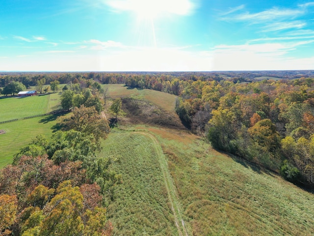 drone / aerial view featuring a rural view