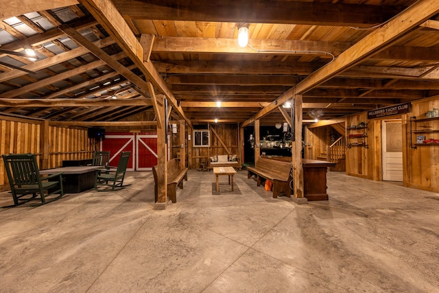 basement featuring stairway