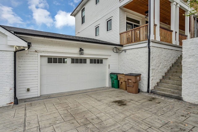 view of garage