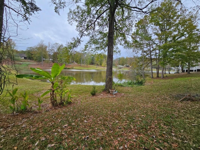 view of yard featuring a water view