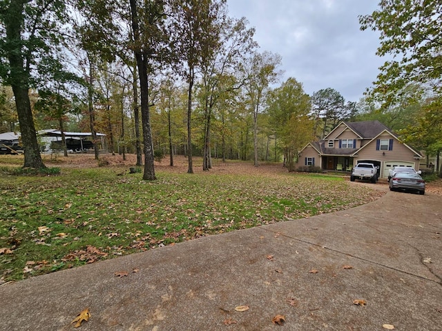 exterior space featuring a garage