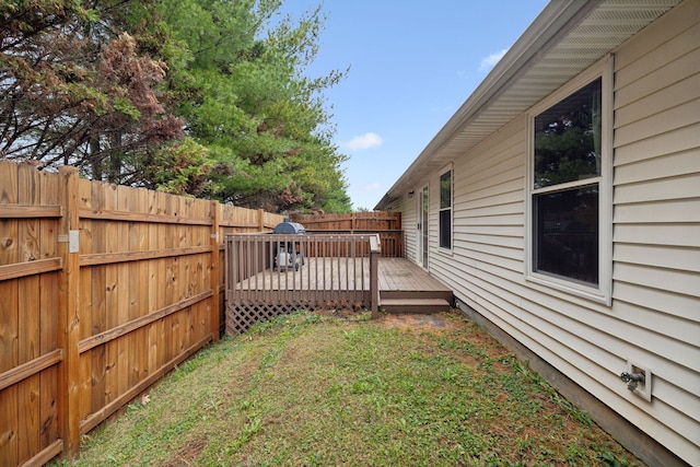 view of yard featuring a deck