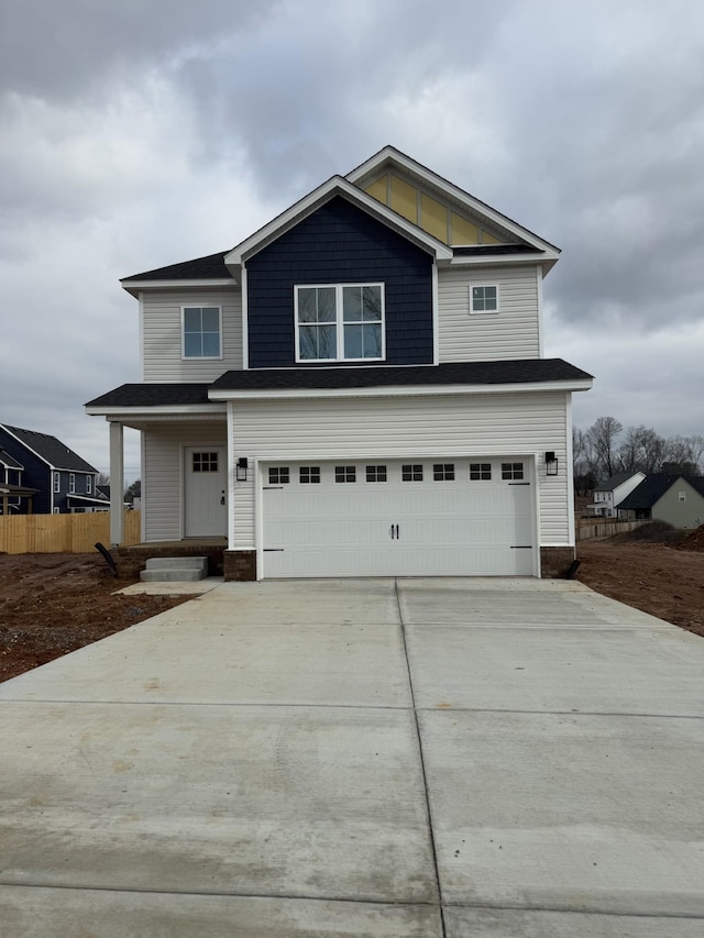 front of property featuring a garage